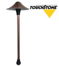 A Zumbra 7 Series touchstone accent lighting lamp post with a copper finish.