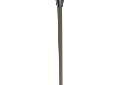 The Maxwell 9 Series outdoor garden path light features a wide, conical shade on a tall, slender pole, shown against a white background.