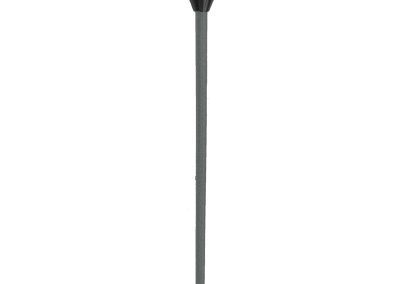 The Zumbra 9 Series outdoor path light has a black finish, conical top, and straight pole—ideal for stylish garden or walkway lighting.