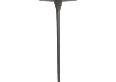 The Centino Series outdoor pathway light features a conical shade and straight pole, making it ideal for landscape or garden lighting.
