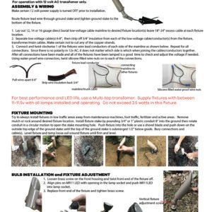 A flyer with instructions on how to use walkway lights.