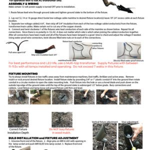 A flyer featuring instructions on how to make a hole in the ground for pathway lights.