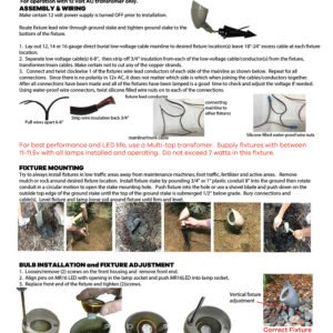 A flyer with instructions on how to install walkway lights for a fire pit.