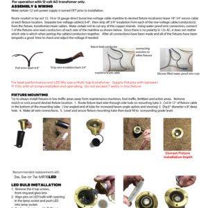 The instructions for the installation of a shower head that includes walkway lighting and landscape lighting products.