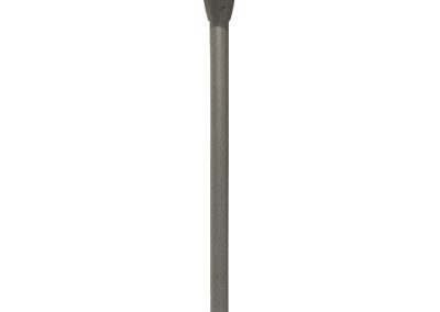 The Centino Heavy Duty Series outdoor lamp post features a tall, cylindrical shape with a conical top in gray, shown against a plain white background.