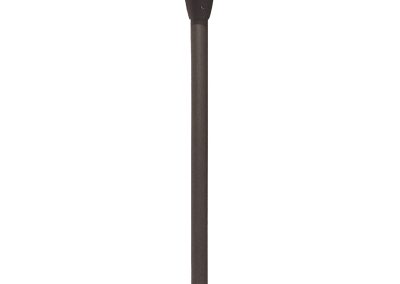 The Centino Heavy Duty Series outdoor lamp post, in brown, features a conical top and cylindrical pole, shown against a white background.