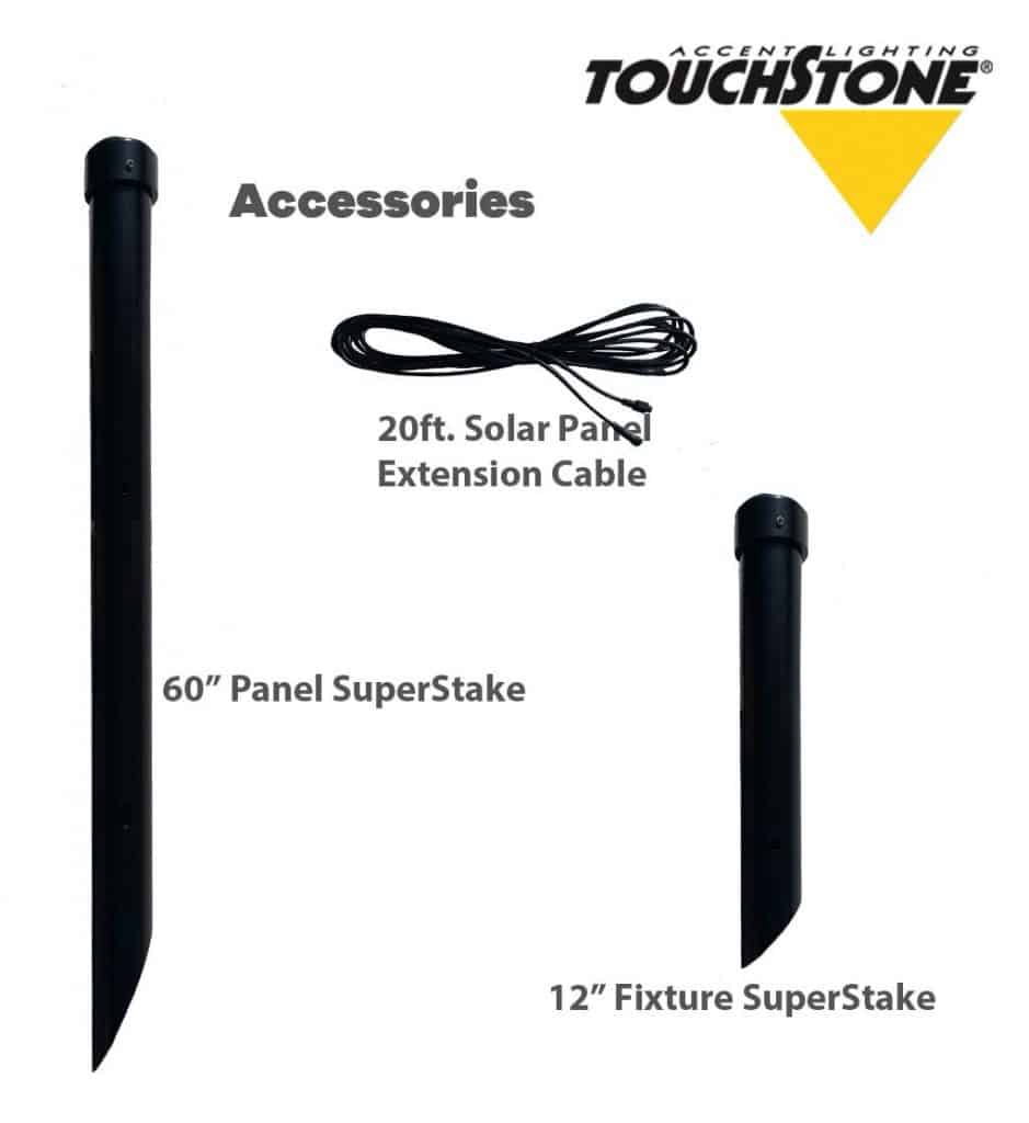 Touchstone panel supersake solar cable kit for walkway lights and garden lights.