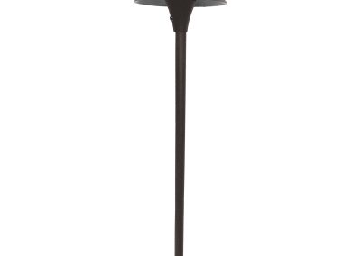 The Centino Flat Series bronze outdoor pathway light features a conical shade on a sleek, straight pole, combining elegance and durability for your landscape.
