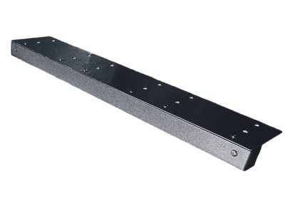 The 15 inch Ledge Series is a long, rectangular metal bracket with multiple holes and a slight bend at one end for secure ledge support, displayed against a white background.