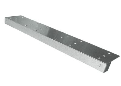 The 15 inch Ledge Series is a long, rectangular metal bracket with multiple evenly spaced holes, ideal for securely supporting a ledge.