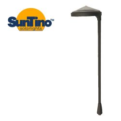 A sunmo light with the sunmo logo on it, perfect for walkway lights or landscape lighting.