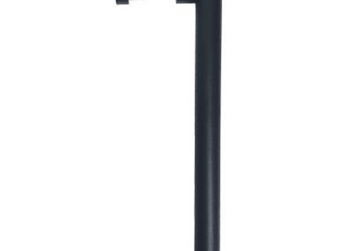 The Tubelle is a black, L-shaped metal rod featuring a cutout on its shorter end, displayed against a white background.